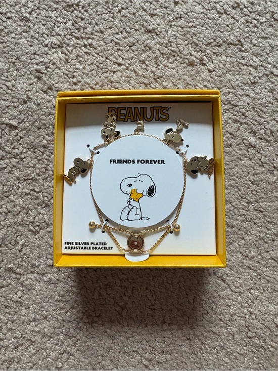 Peanuts Jewelry - Peanuts Gold Snoopy 'Friends Forever' Charm Bracelet